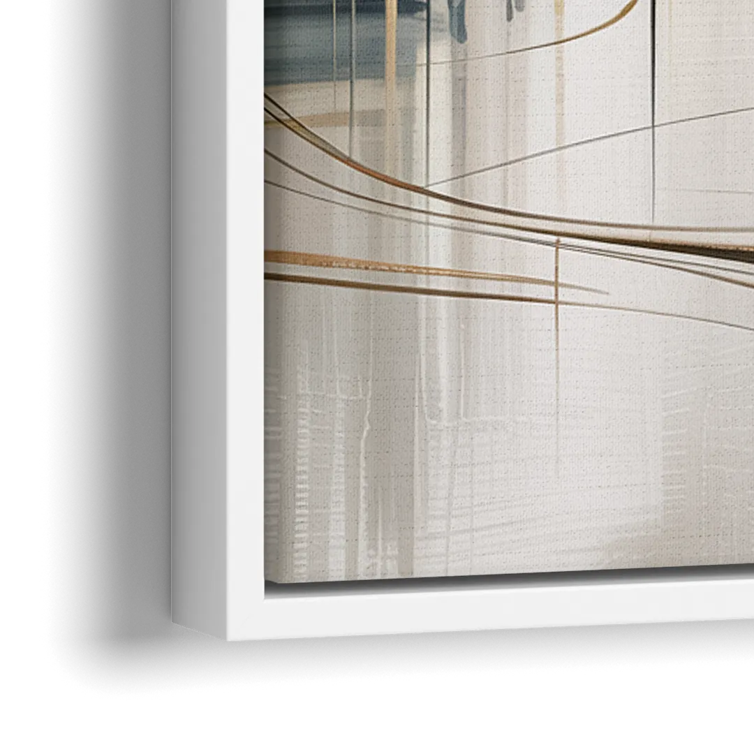 Ethereal Minimalist Serenity White Abstract - Close-Up White Frame Canvas