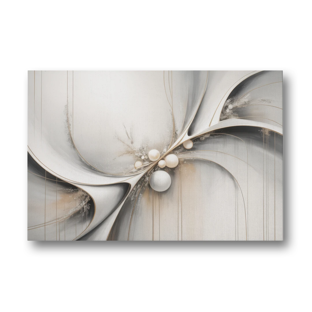 Ethereal Serenity White Abstract - Canvas Wall Art - Front