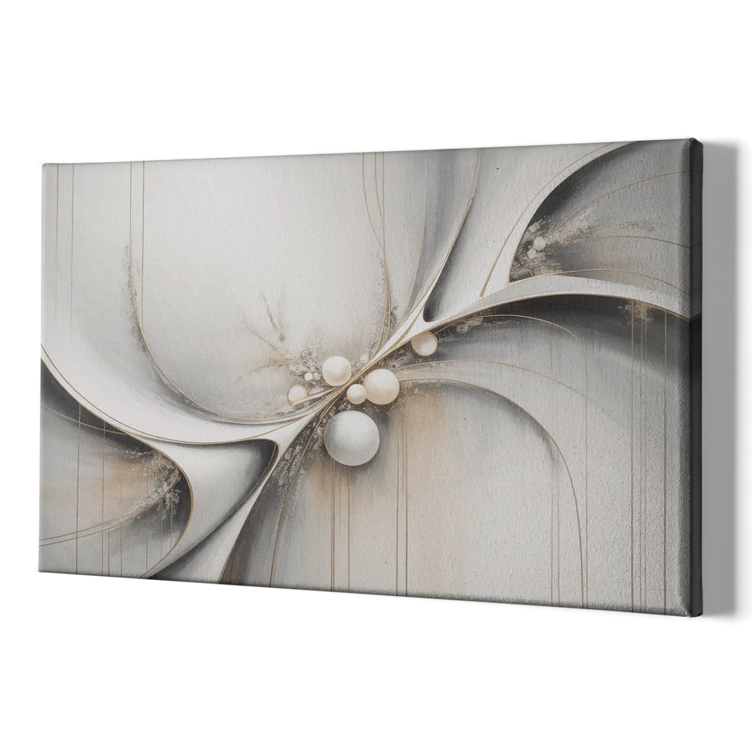 Ethereal Serenity White Abstract - Canvas Print Art Sides