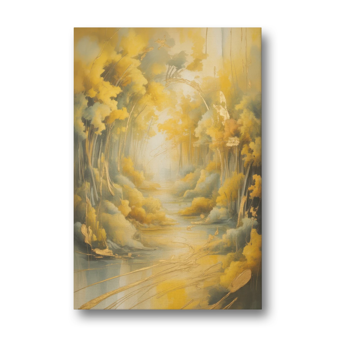 Ethereal Sunlight Yellow Abstract - Canvas Wall Art - Front