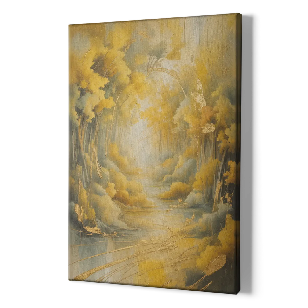 Ethereal Sunlight Yellow Abstract - Canvas Print Art Sides