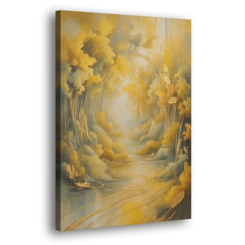 Ethereal Sunlight Yellow Abstract - Canvas Wall Art