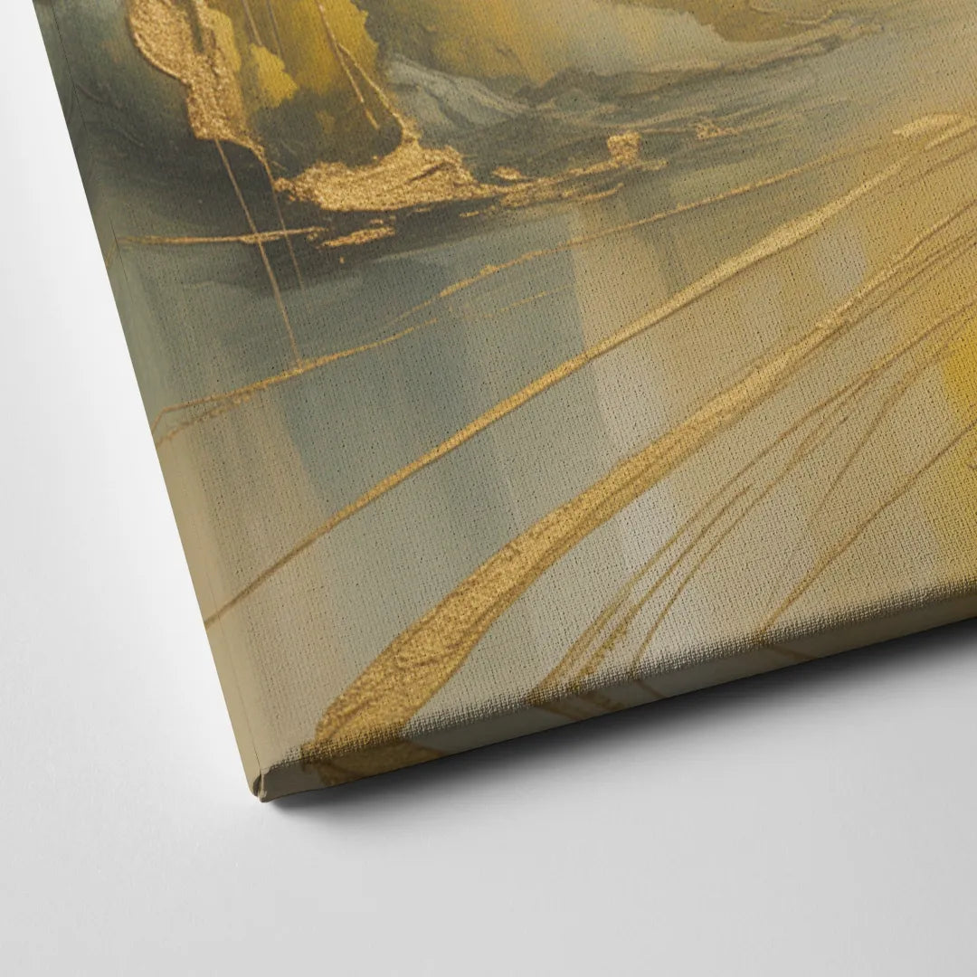 Ethereal Sunlight Yellow Abstract Canvas Close Up