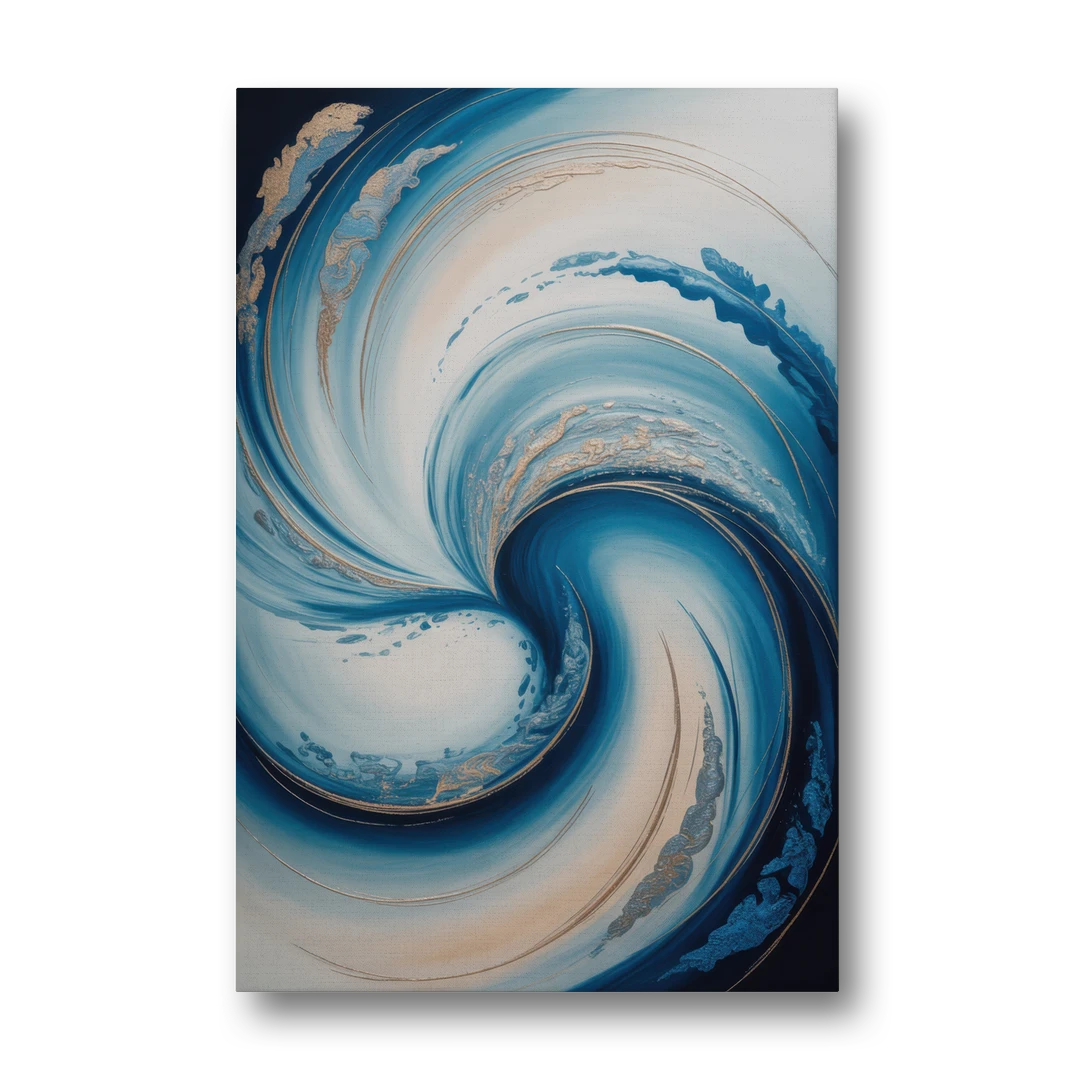 Ethereal Swirls in Blue Abstract - Canvas Wall Art - Front