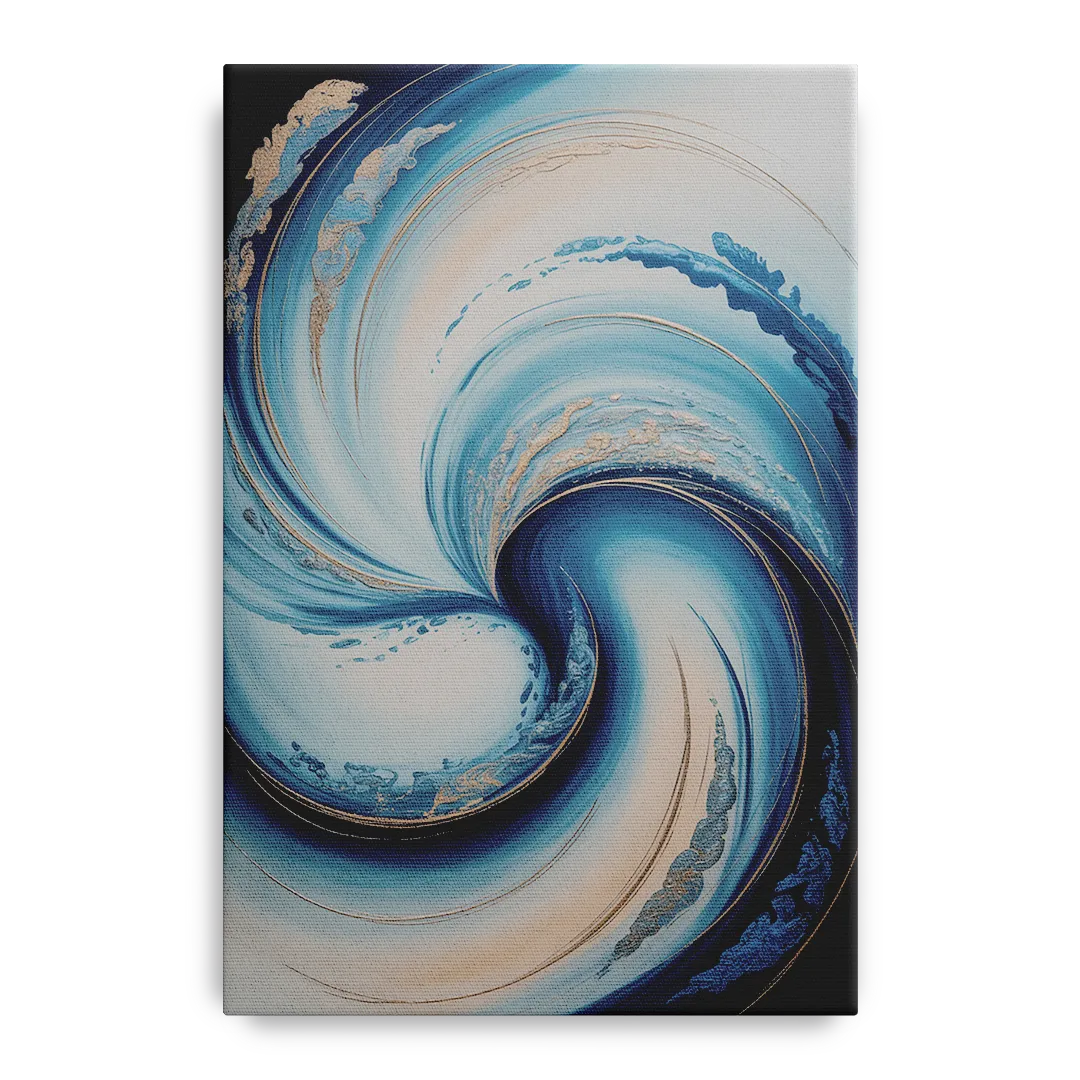 Ethereal Swirls in Blue Abstract - Canvas Wall Art