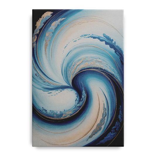 Ethereal Swirls in Blue Abstract - Canvas Wall Art