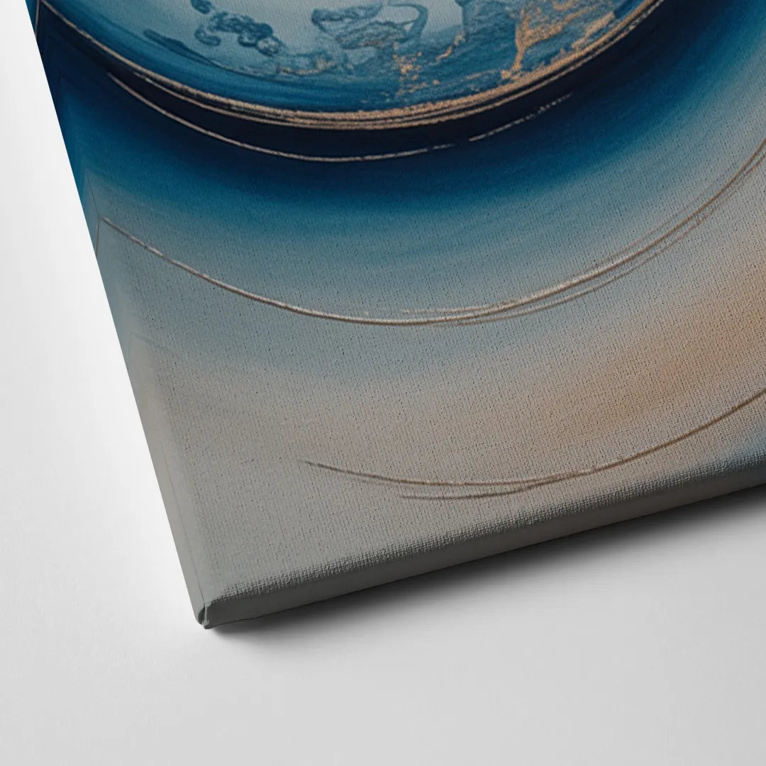 Ethereal Swirls in Blue Abstract Canvas Close Up