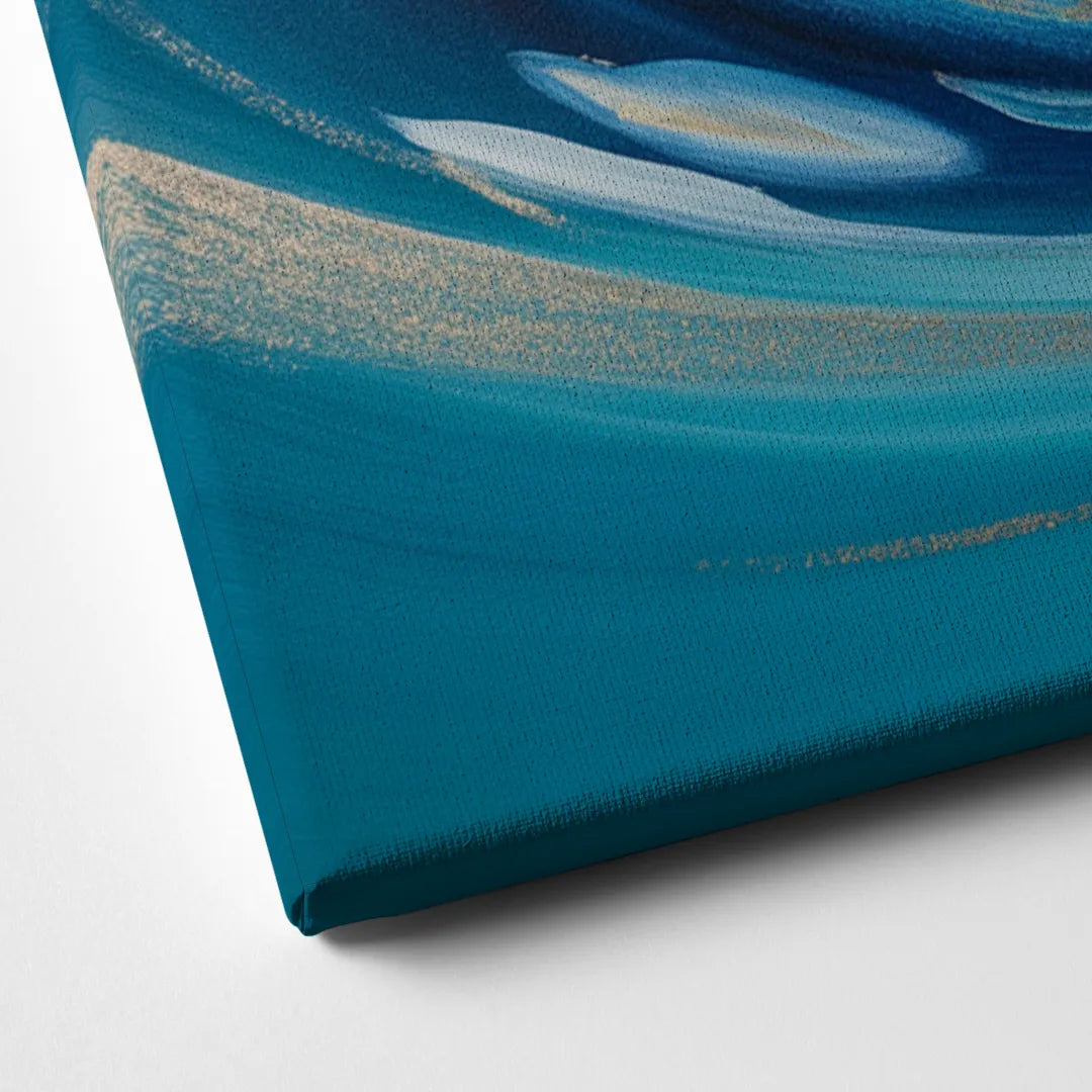 Ethereal Vortex Oceanic Blue Abstract Canvas Close Up