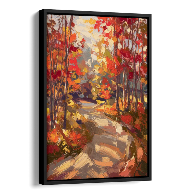 Eugene Autumn Scene Side - Black Canvas Wall Art