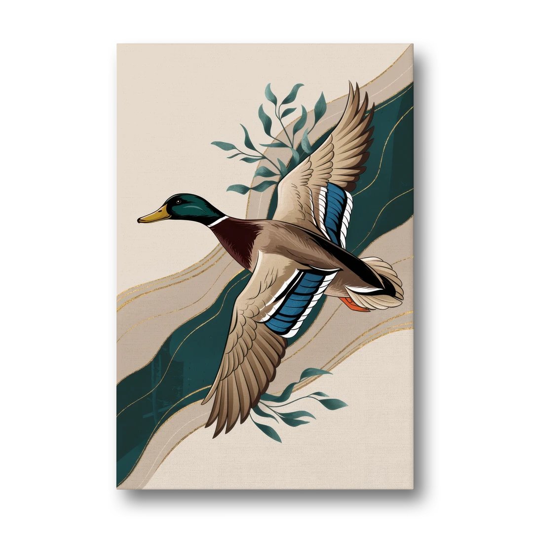 Eugene Ducks Fan Design - Canvas Wall Art - Front