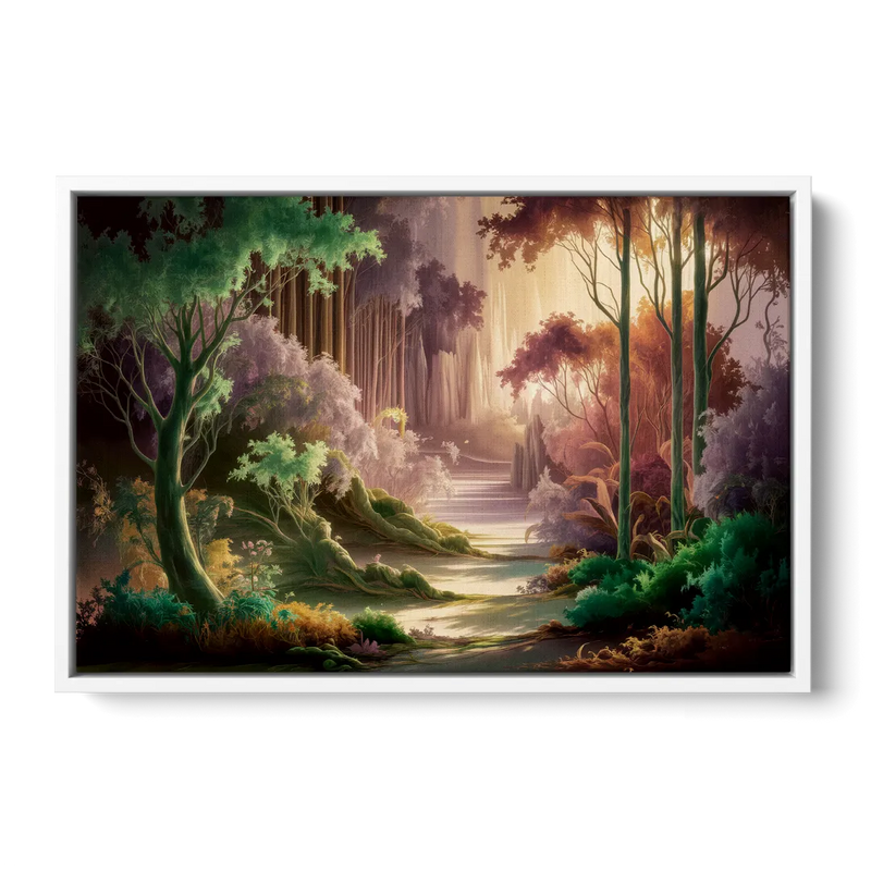 Eugene Forest Serenity Front - White Canvas Wall Art