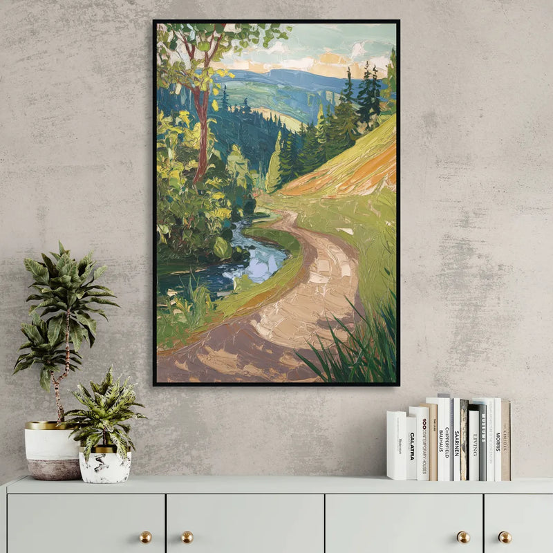 Eugene Nature Trails Sitting Room - Black Canvas Wall Art