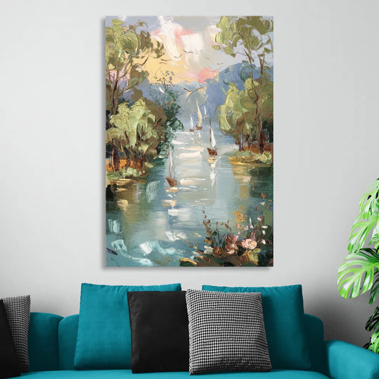 Eugene Riverfront Views Living Room - Canvas Wall Art