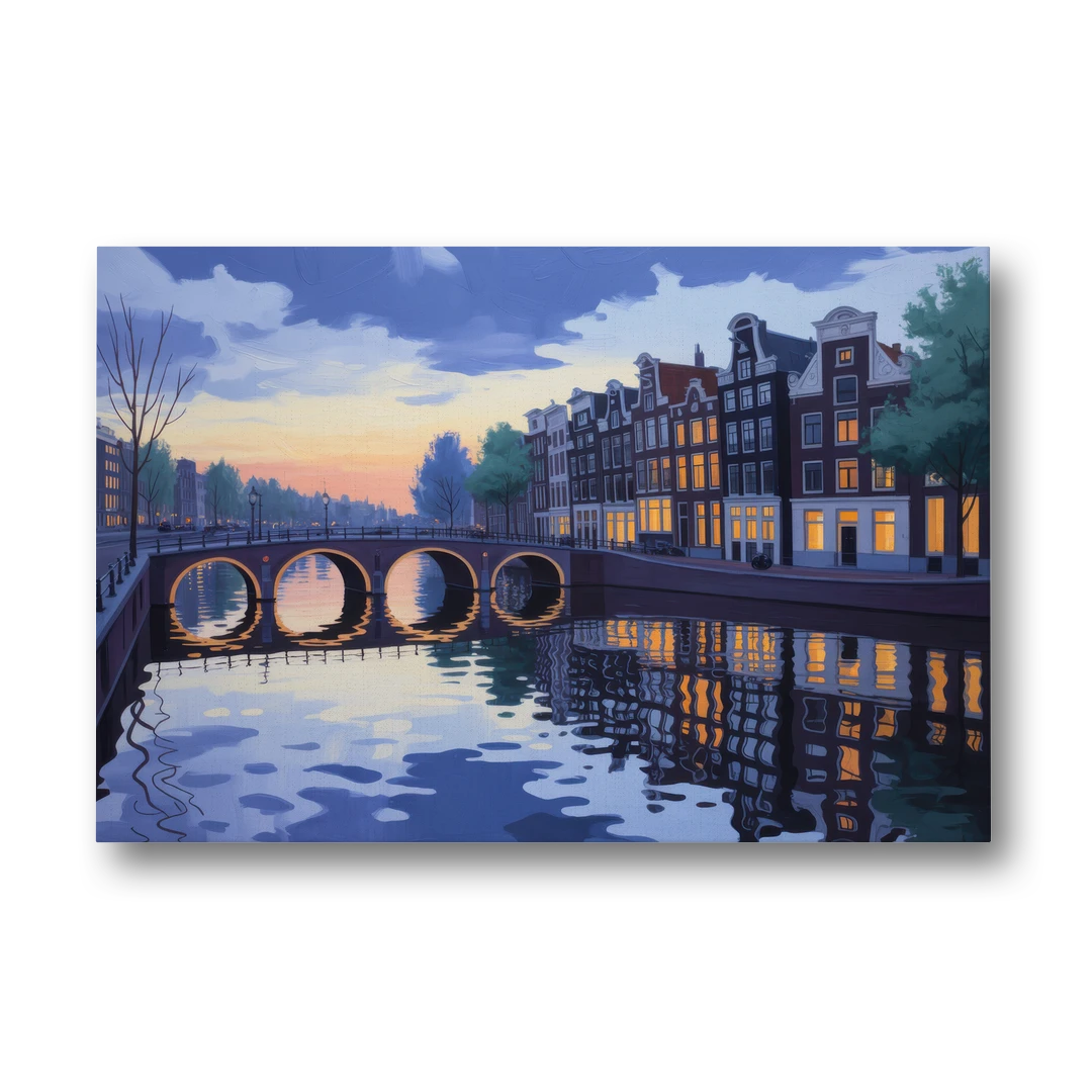 Evening at the Amstel - Canvas Wall Art - Front