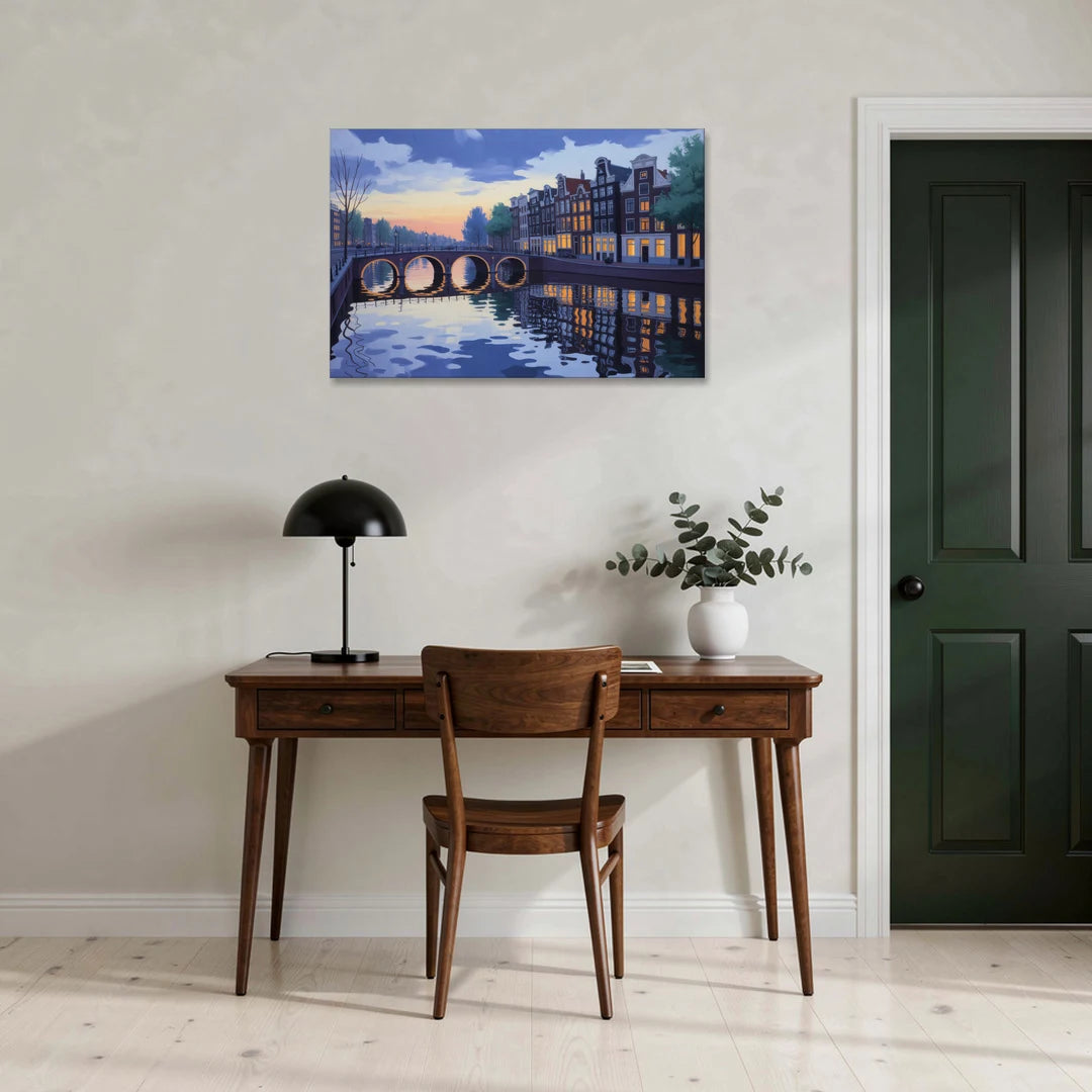 Evening at the Amstel - Canvas Wall Art - Office - 36x24