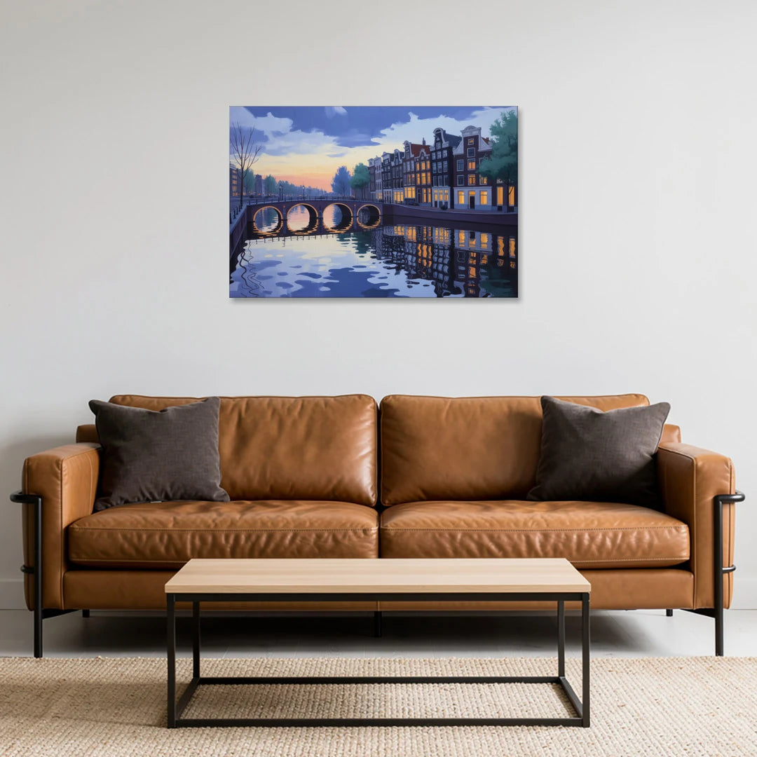 Evening at the Amstel - Canvas Wall Art - Sofa - 36x24
