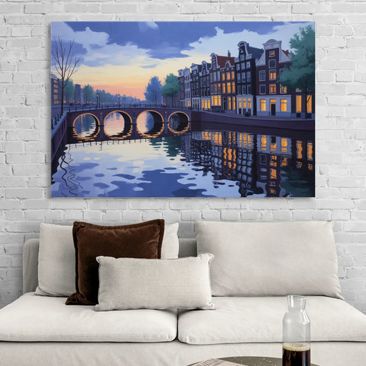 Evening at the Amstel Living Room - Canvas Wall Art
