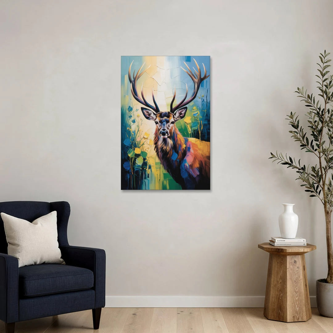 Expressive Deer Sketch - Canvas Wall Art - Sofa - 24x36