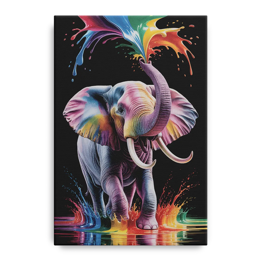 Expressive Pop Art Elephant - Canvas Wall Art