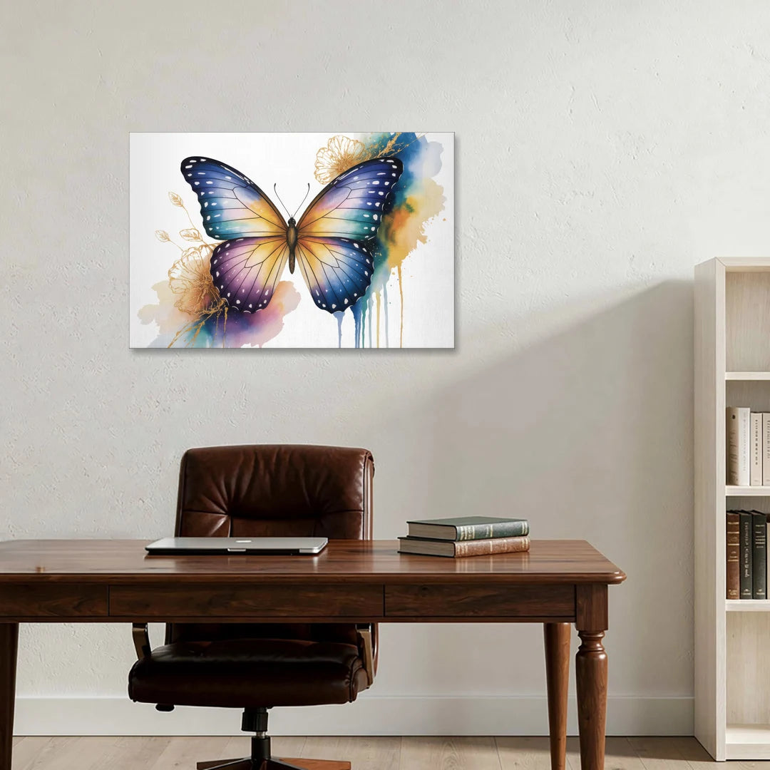 Exquisite Butterfly Sculpture - Canvas Wall Art - Office - 36x24