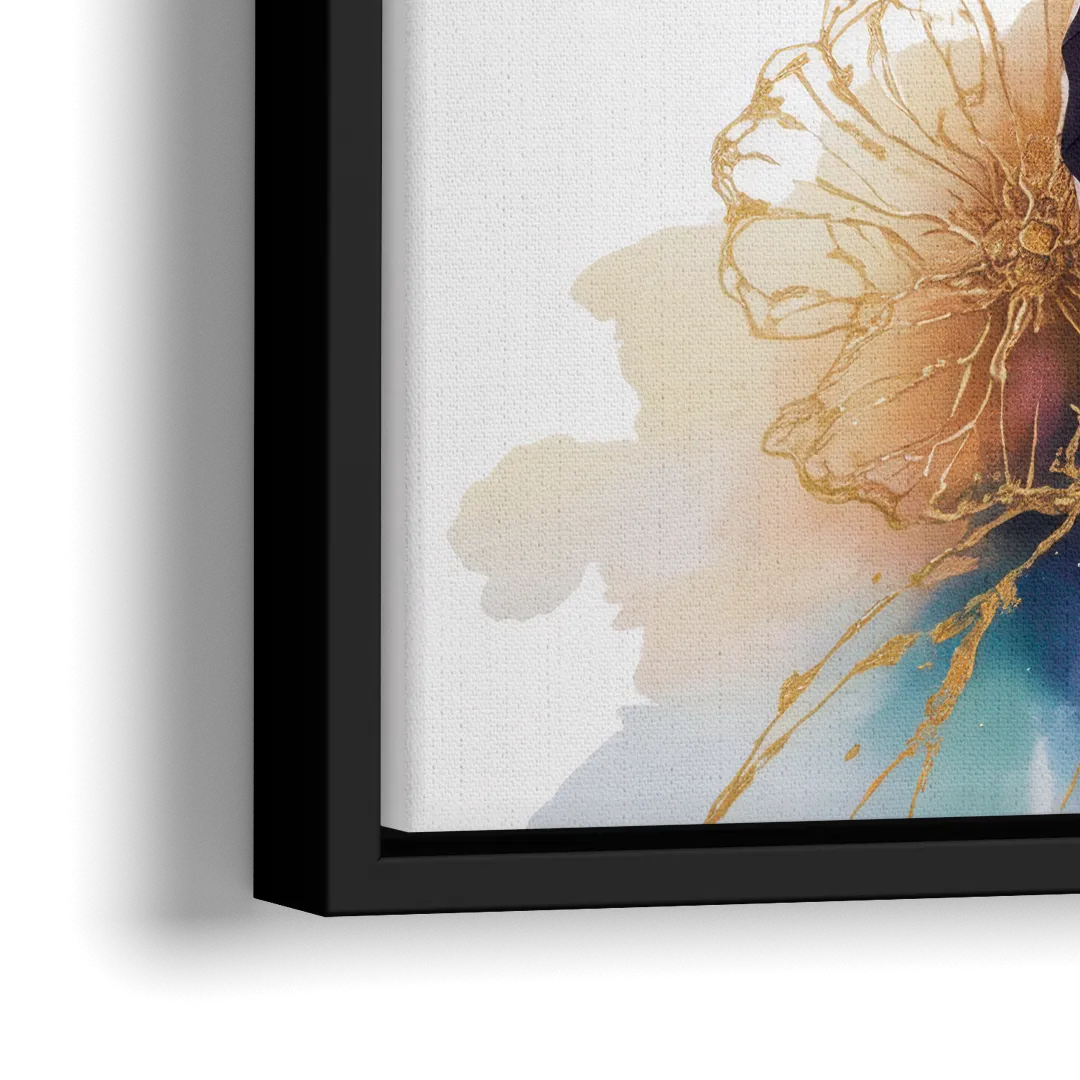 Exquisite Butterfly Sculpture - Close-Up Black Frame Canvas