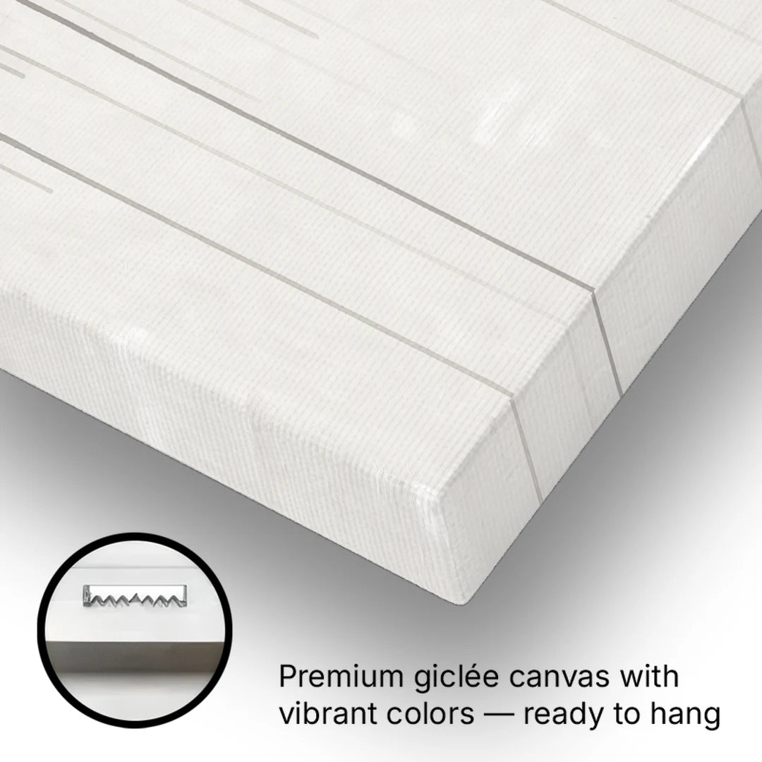 Falling Grey Rain Lines for the Dining Room - Canvas Wall Art - Gallery Wrap Corner
