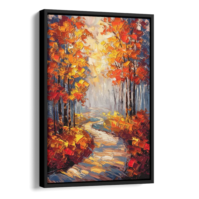 Fayetteville Autumn Scenery Side - Black Canvas Wall Art