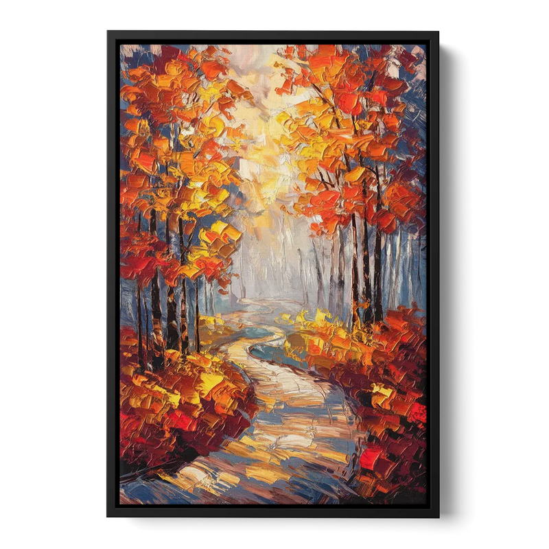 Fayetteville Autumn Scenery Front - Black Canvas Wall Art