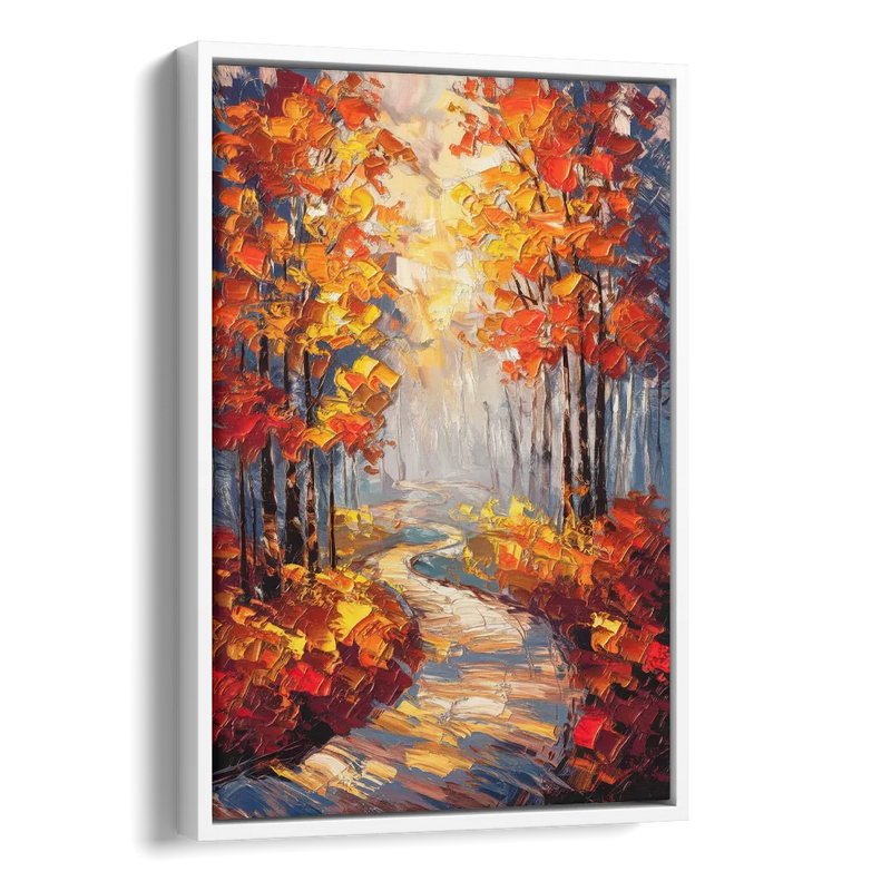 Fayetteville Autumn Scenery Side - White Canvas Wall Art