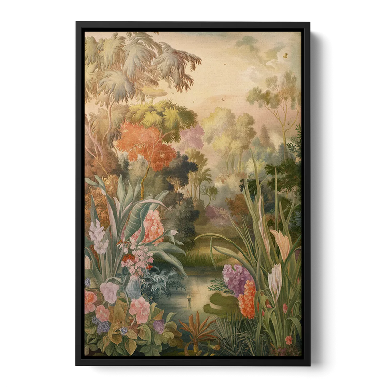 Fayetteville Botanical Gardens Front - Black Canvas Wall Art