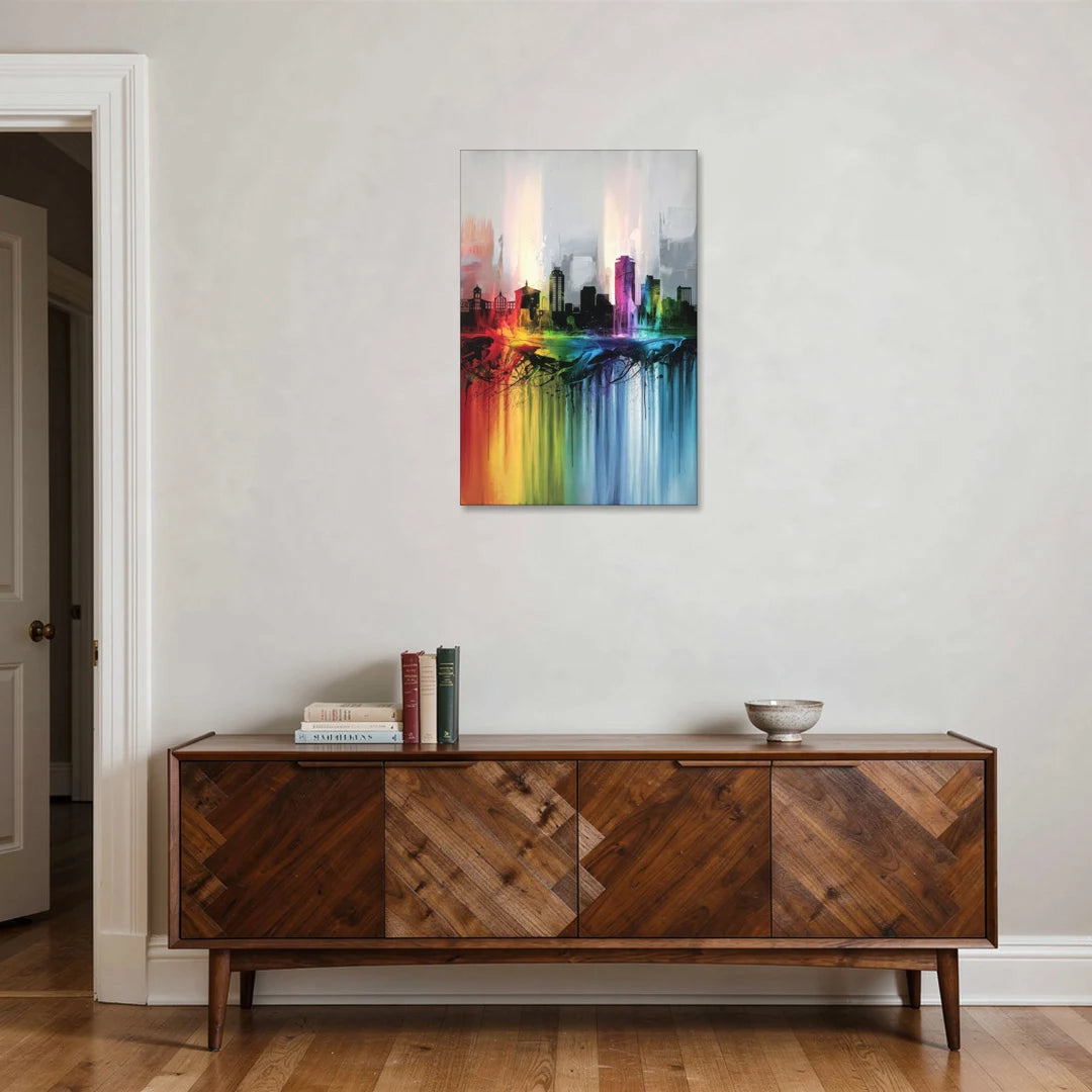 Fayetteville Downtown Skyline - Canvas Wall Art - Coffee Table - 24x36