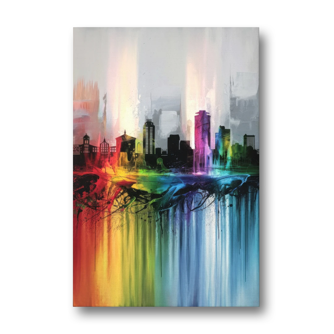 Fayetteville Downtown Skyline - Canvas Wall Art - Front