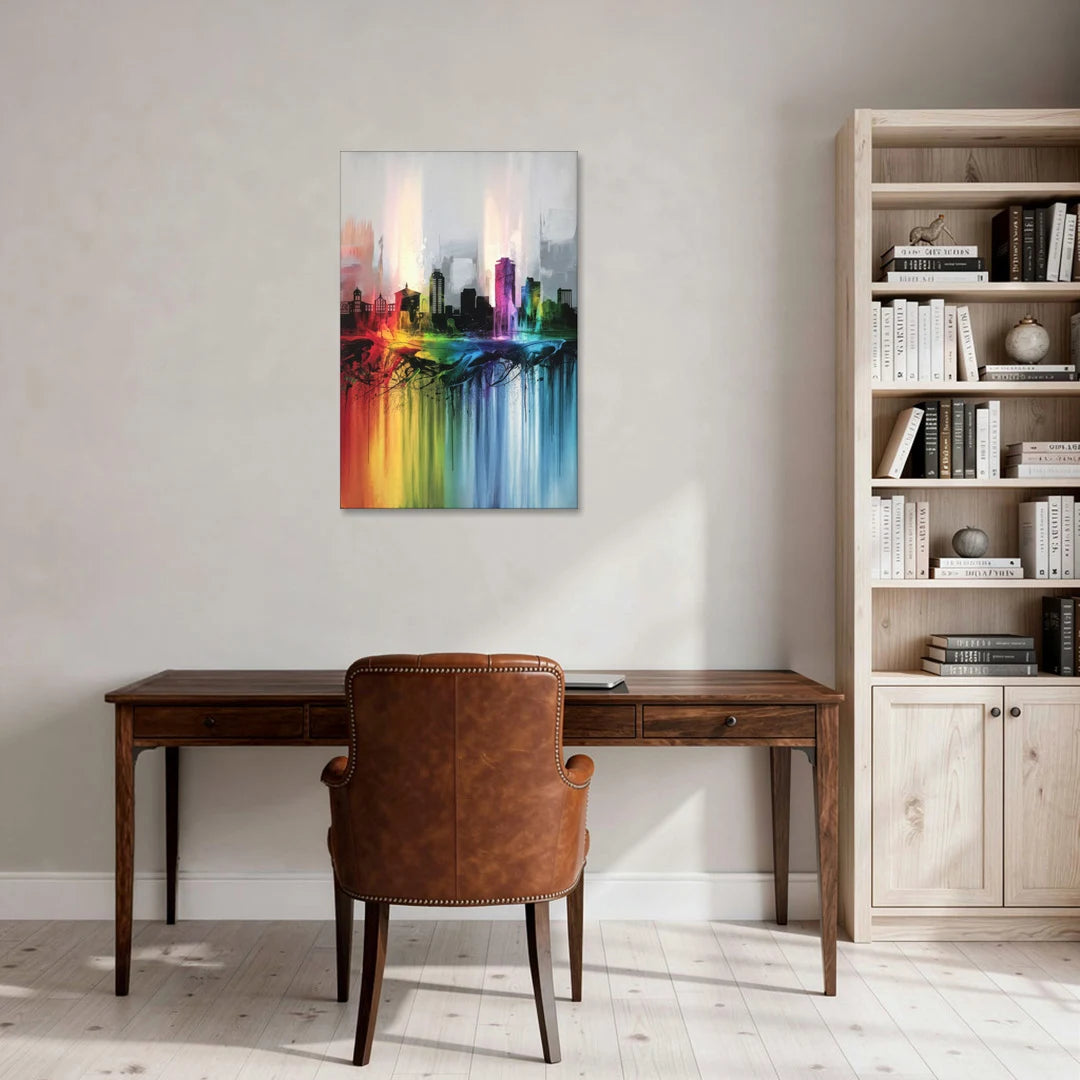 Fayetteville Downtown Skyline - Canvas Wall Art - Office - 24x36