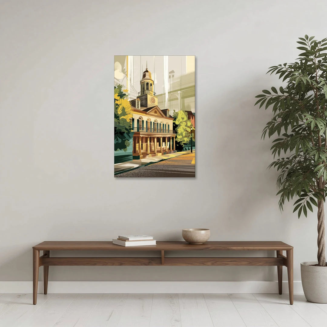 Fayetteville Historic Landmarks - Canvas Wall Art - Coffee Table - 24x36