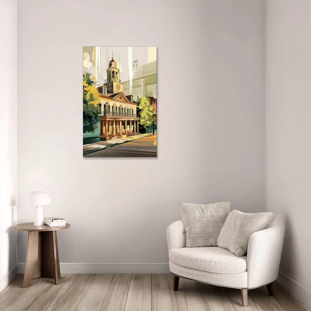 Fayetteville Historic Landmarks - Canvas Wall Art - Sofa - 24x36