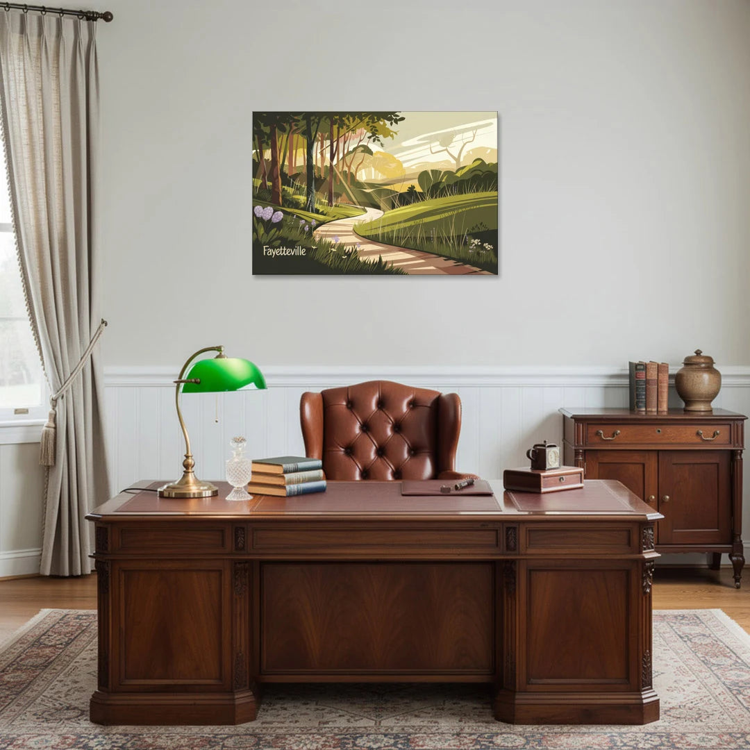Fayetteville Scenic Trails - Canvas Wall Art - Office - 36x24