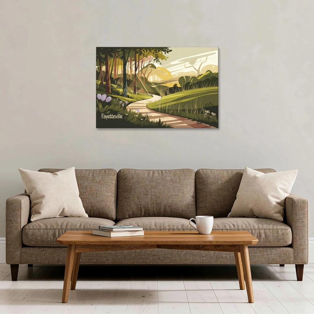 Fayetteville Scenic Trails - Canvas Wall Art - Sofa - 36x24