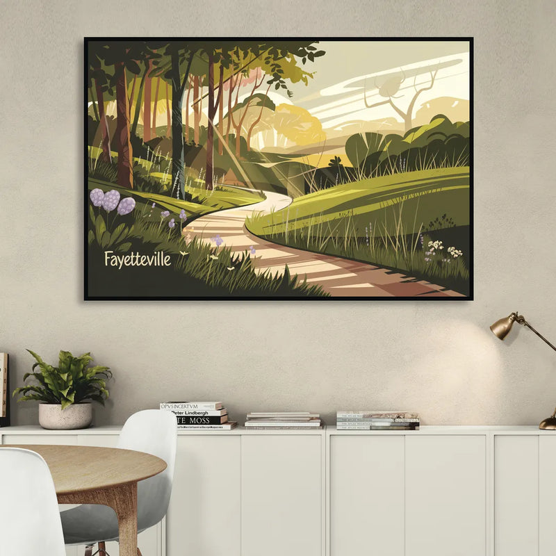Fayetteville Scenic Trails Sitting Room - Black Canvas Wall Art