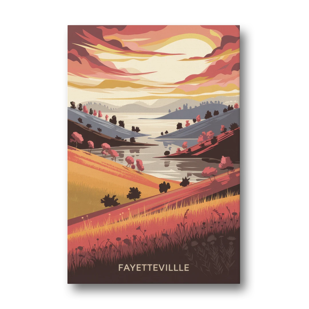 Fayetteville Sunset Views - Canvas Wall Art - Front