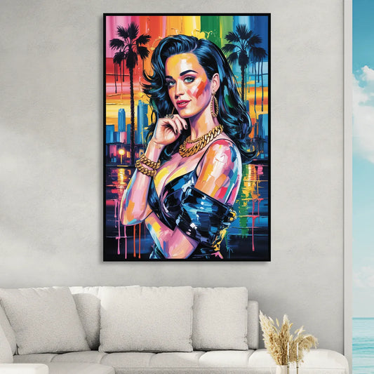 Firework Living Room - Black Canvas Wall Art