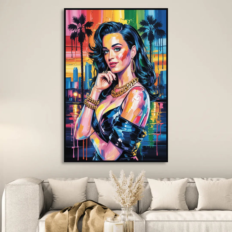 Firework Sitting Room - Black Canvas Wall Art