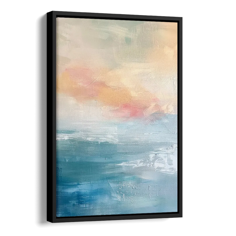 First Light on Water Side - Black Canvas Wall Art