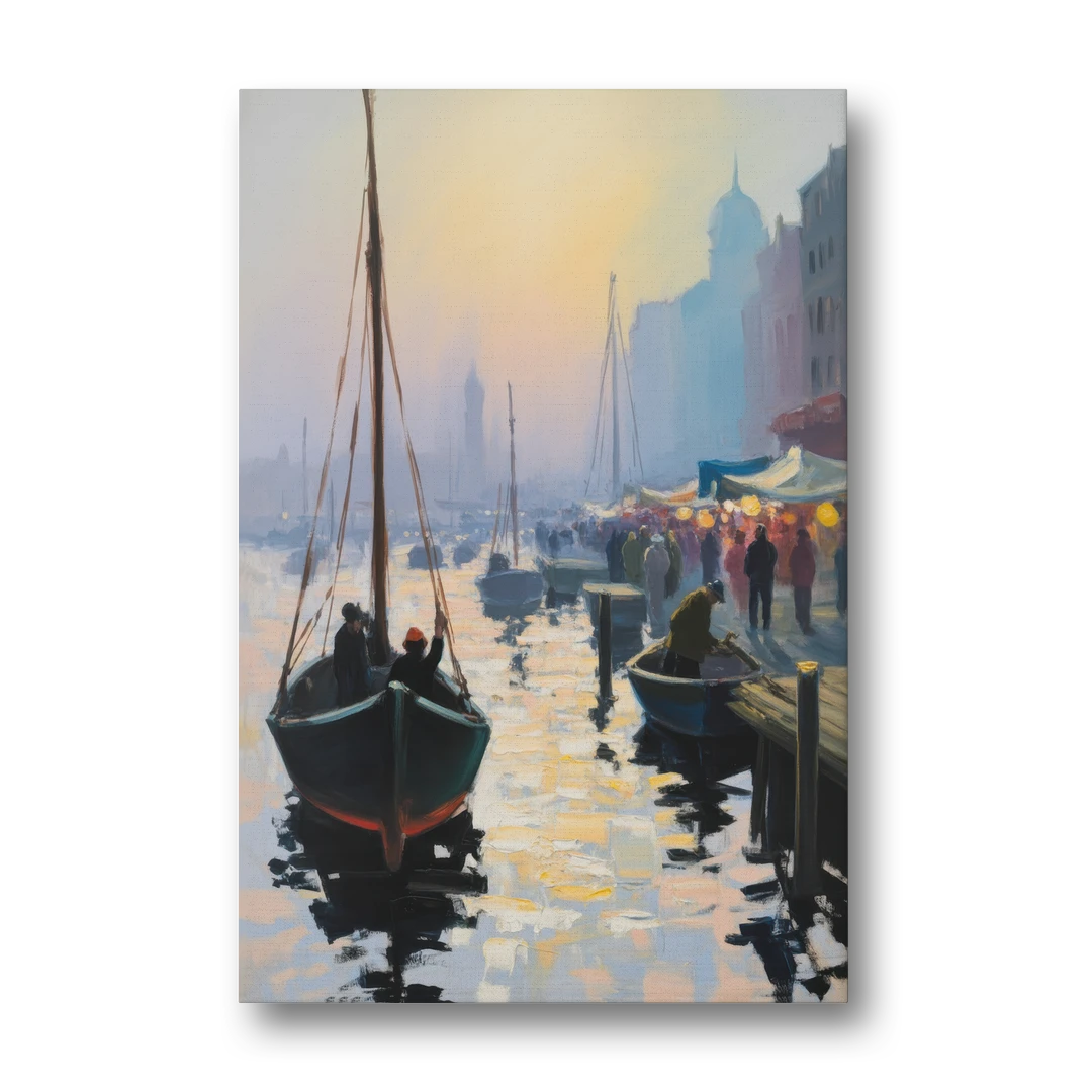 Fischmarkt Sunrise - Canvas Wall Art - Front
