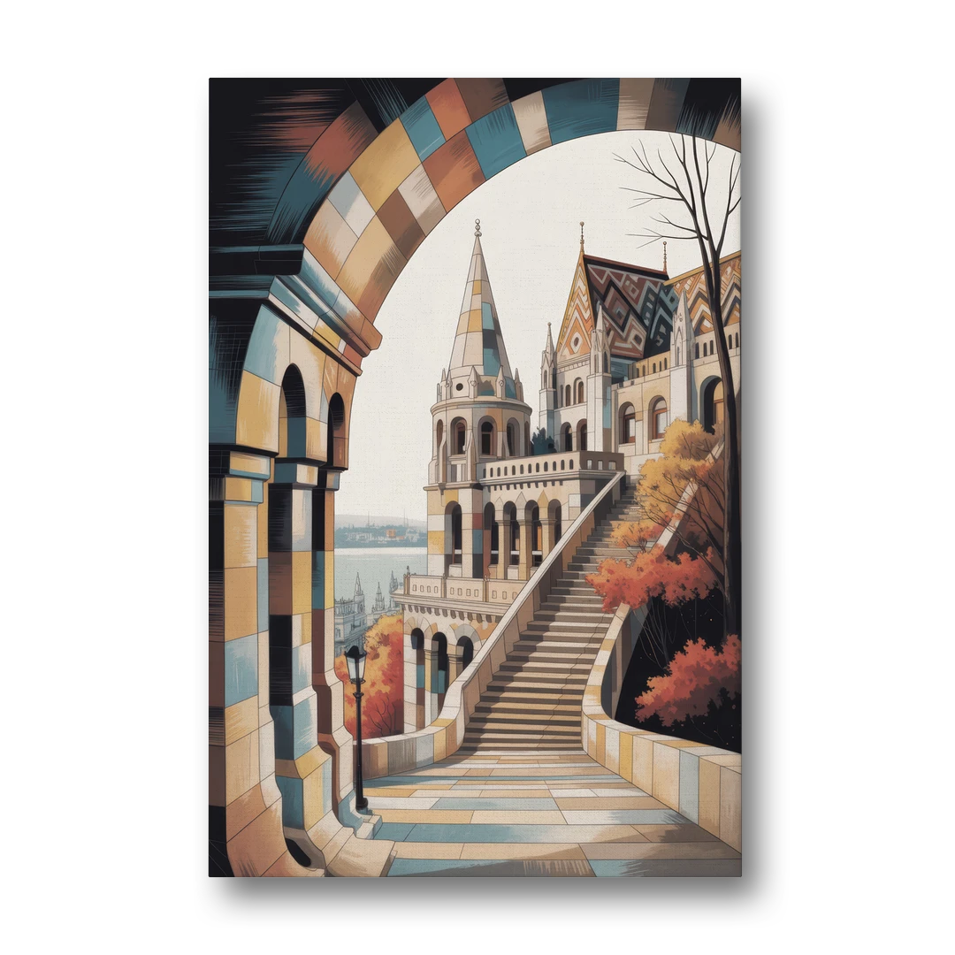 Fisherman's Bastion View - Canvas Wall Art - Front