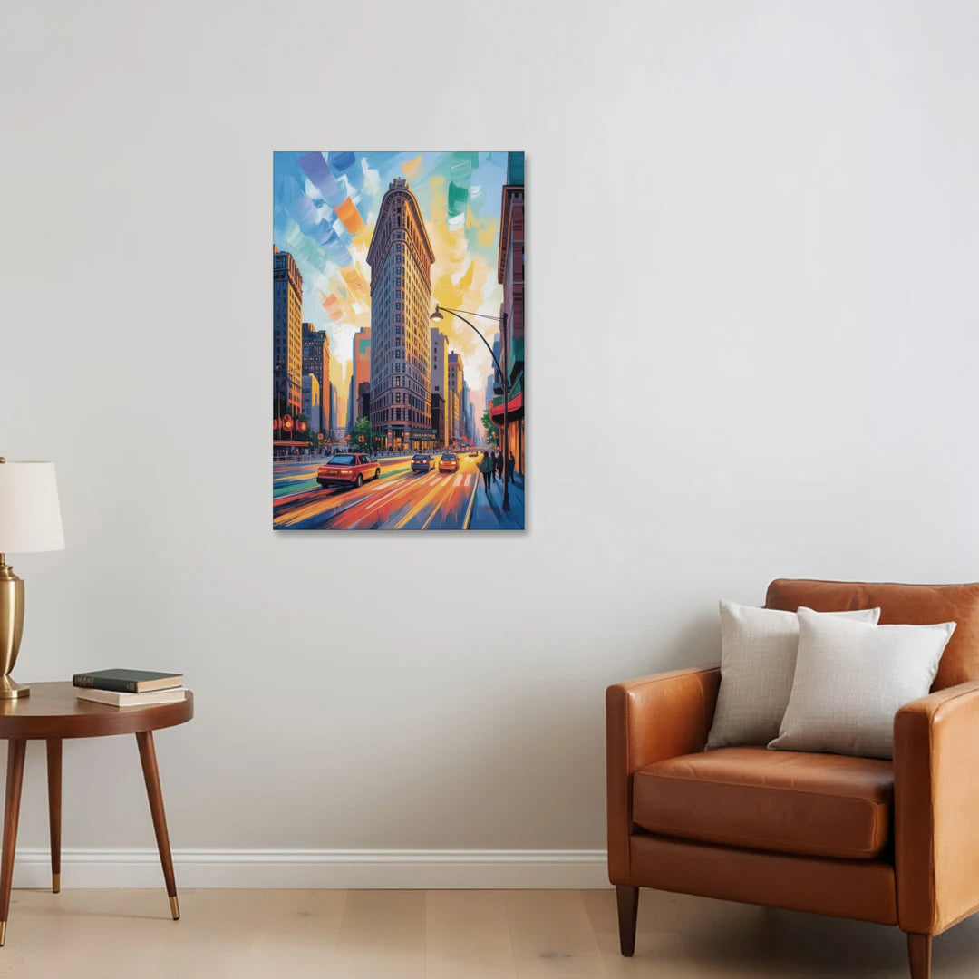 Flatiron Building Landmark - Canvas Wall Art - Sofa - 24x36