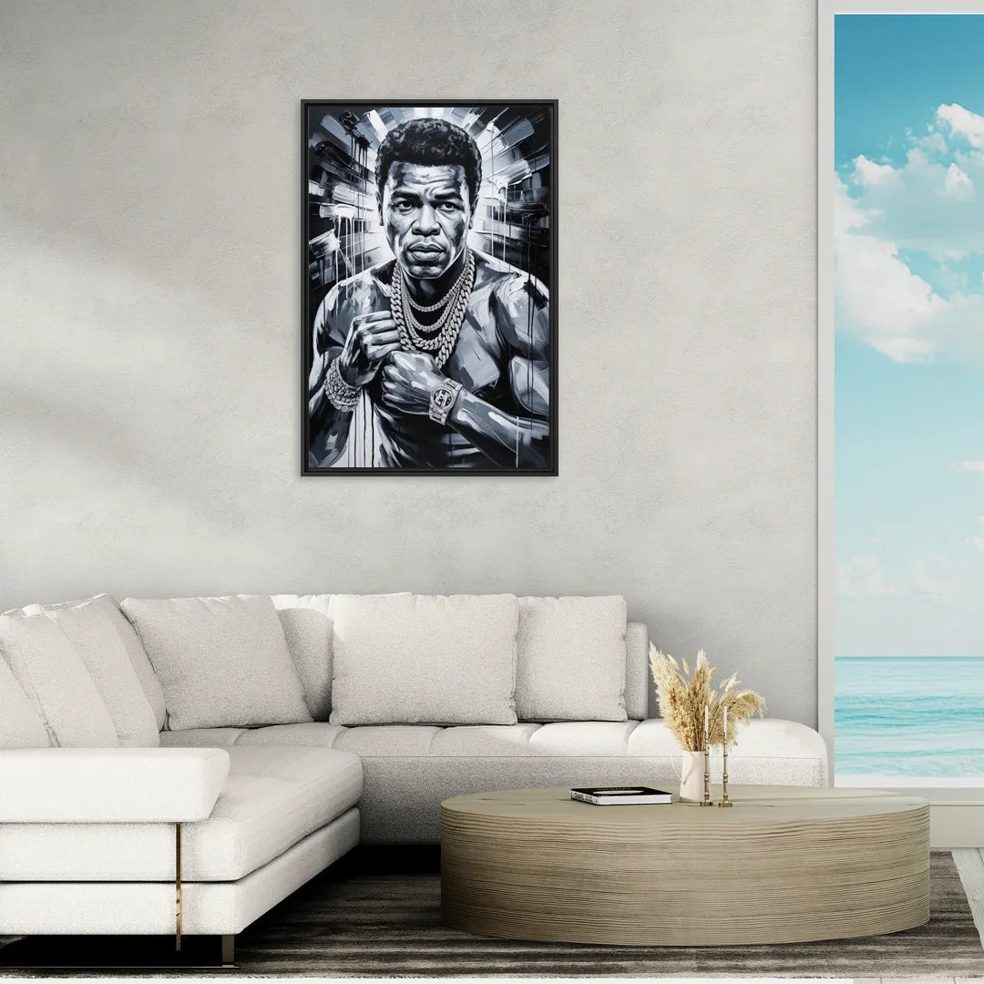 Float Like - Living Room Black Frame Canvas