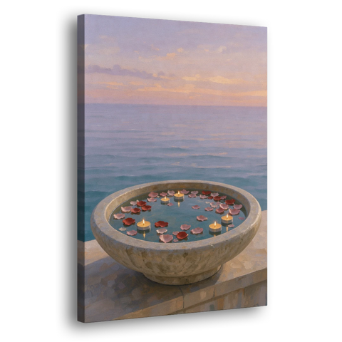 Floating Candle Basin for the Spa Bathroom - Canvas Wall Art