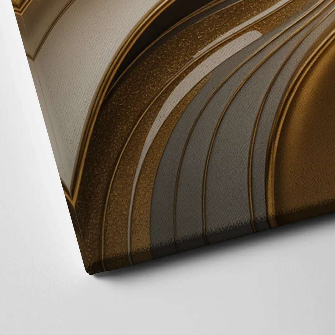 Flowing Rivers in Gold Abstract Canvas Close Up