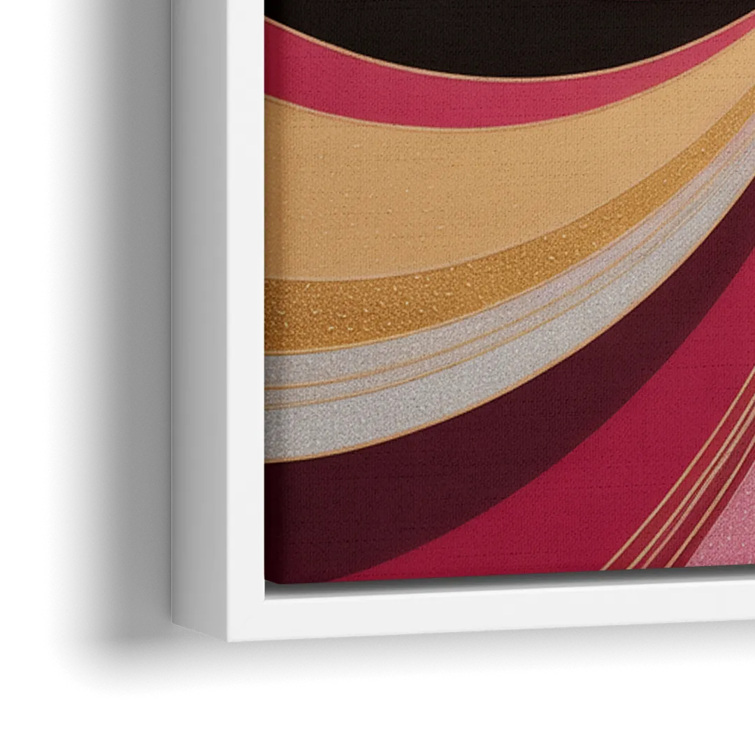 Fluid Elegance Pink Abstract - Close-Up White Frame Canvas