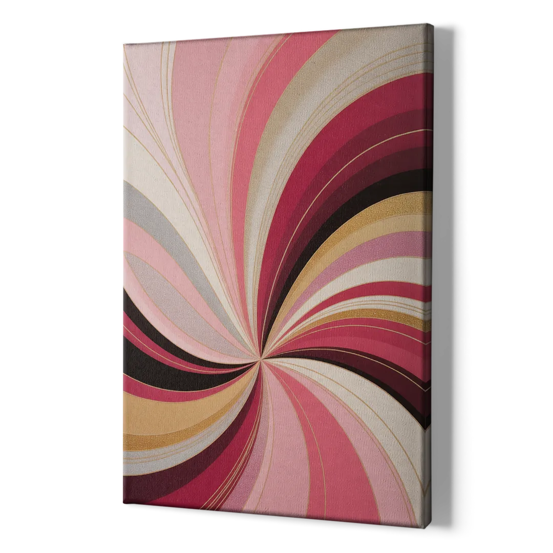 Fluid Elegance Pink Abstract - Canvas Print Art Sides